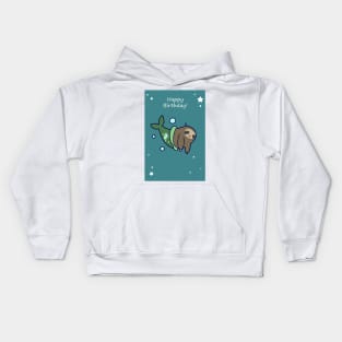 Happy Birthday Mermaid Sloth Kids Hoodie